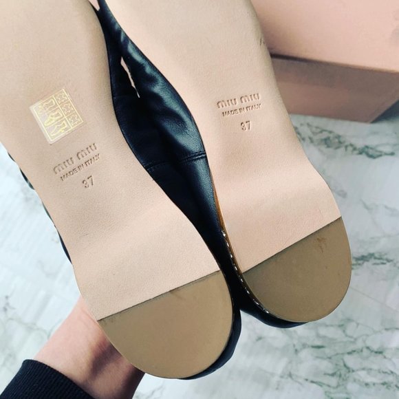 Miu Miu bow ballerina flat with crystal heel size 37 - Picture 6 of 7
